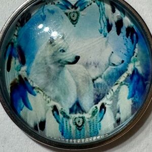 Wolf Dreamcatcher Jewelry Set Pendant, Earrings & Bracelet Arctic White‎ Wolves